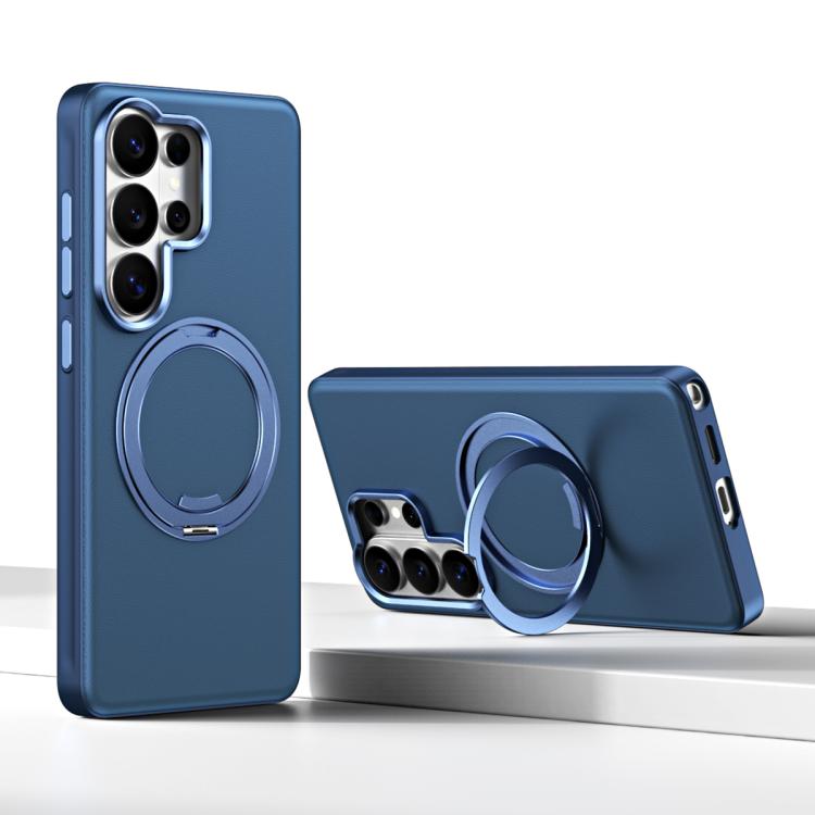 For Galaxy S26 Ultra 5G Cloud Block Star Leather Series 360 Degree Rotation Holder Magnetic Phone Case