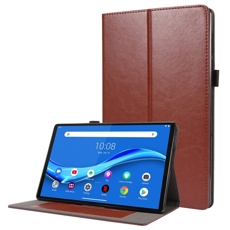 For Lenovo Tab M10 Plus Crazy Horse Texture Horizontal Flip Leather Case with 2-folding Holder & Card Slot