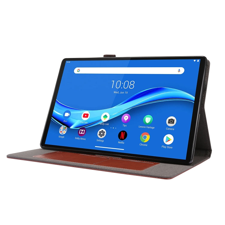For Lenovo Tab M10 Plus Crazy Horse Texture Horizontal Flip Leather Case with 2-folding Holder & Card Slot