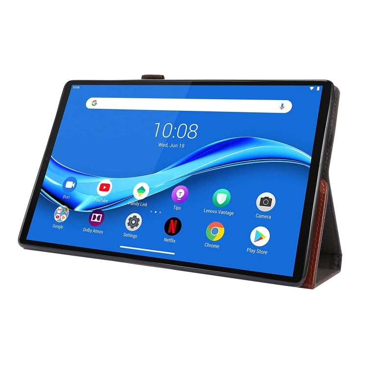 For Lenovo Tab M10 Plus Crazy Horse Texture Horizontal Flip Leather Case with 2-folding Holder & Card Slot