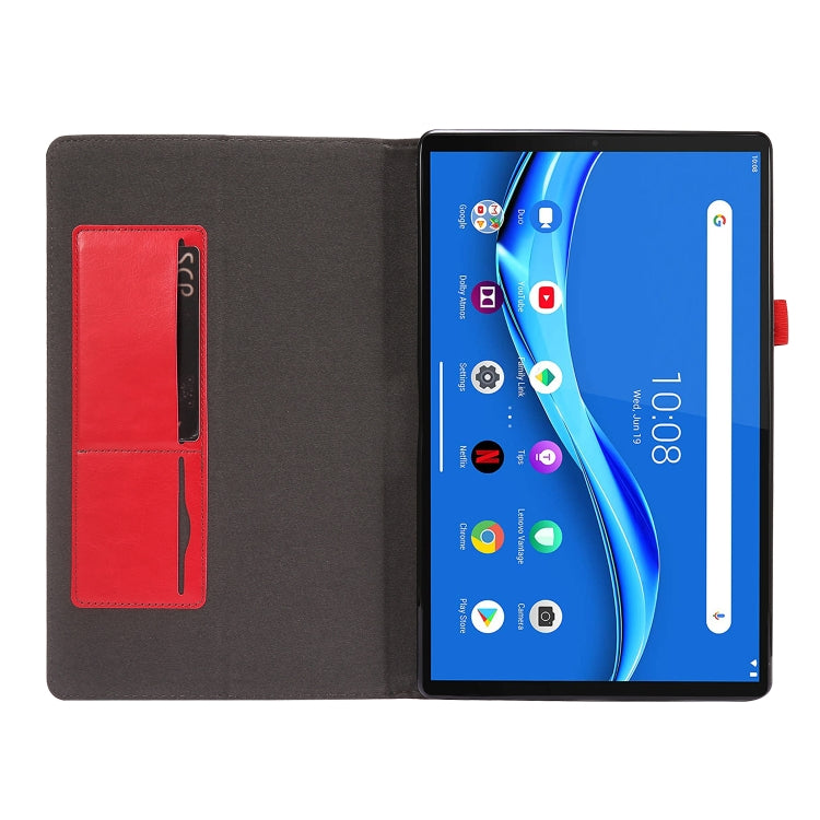 For Lenovo Tab M10 Plus Crazy Horse Texture Horizontal Flip Leather Case with 2-folding Holder & Card Slot