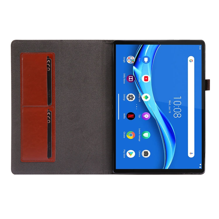 For Lenovo Tab M10 Crazy Horse Texture Horizontal Flip Leather Case with 2-folding Holder & Card Slot