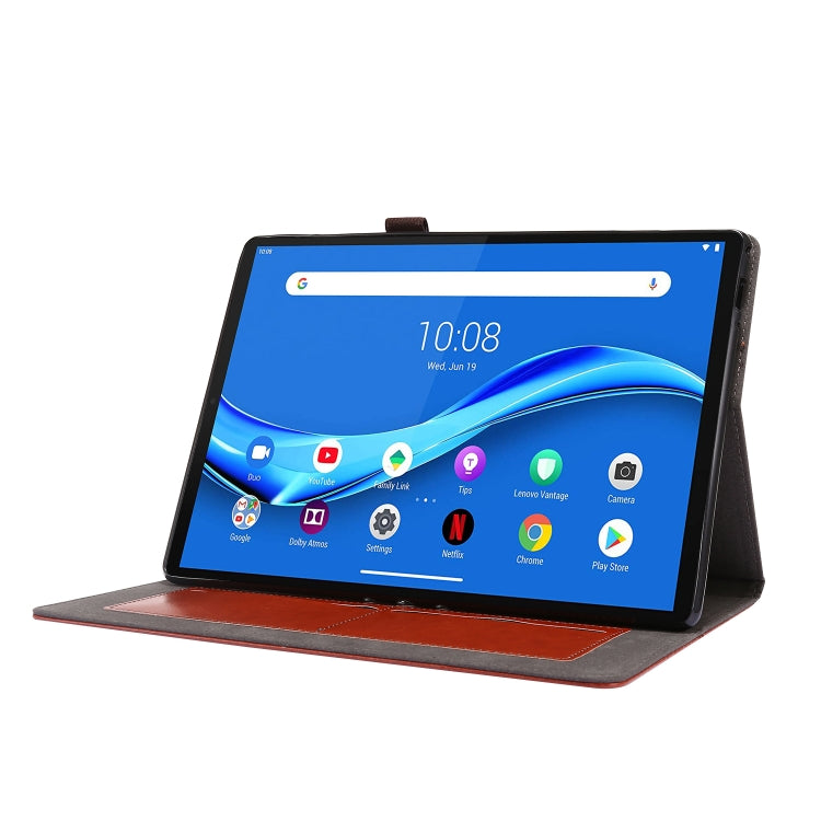 For Lenovo Tab M10 Crazy Horse Texture Horizontal Flip Leather Case with 2-folding Holder & Card Slot