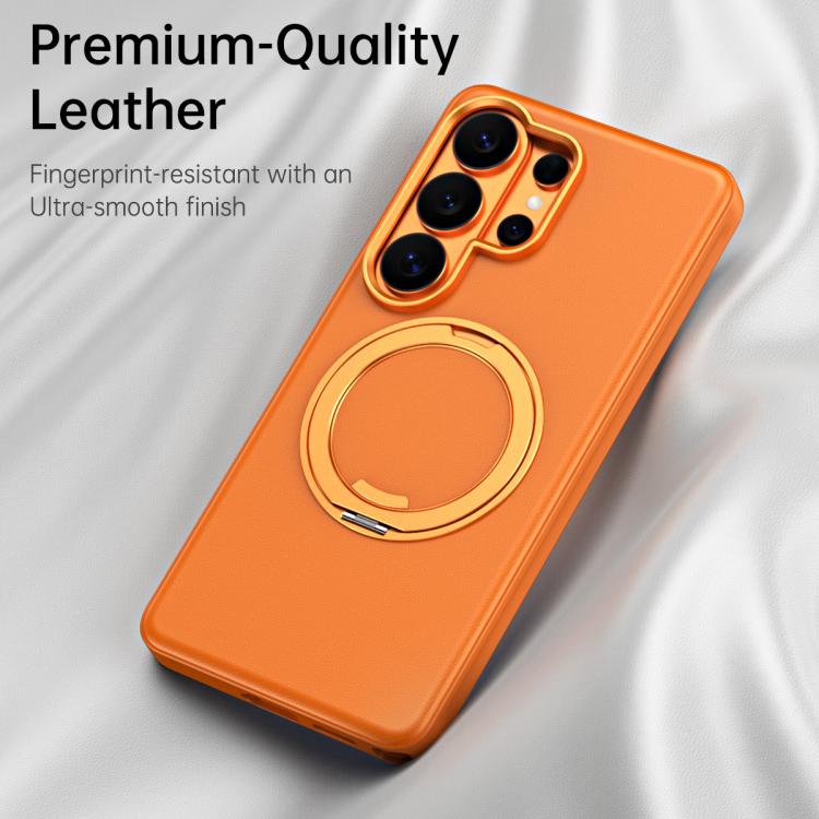 For Galaxy S26 Ultra 5G Cloud Block Star Leather Series 360 Degree Rotation Holder Magnetic Phone Case