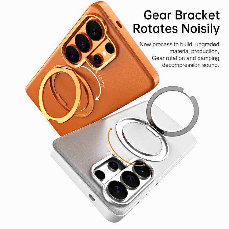 For Galaxy S26 Ultra 5G Cloud Block Star Leather Series 360 Degree Rotation Holder Magnetic Phone Case