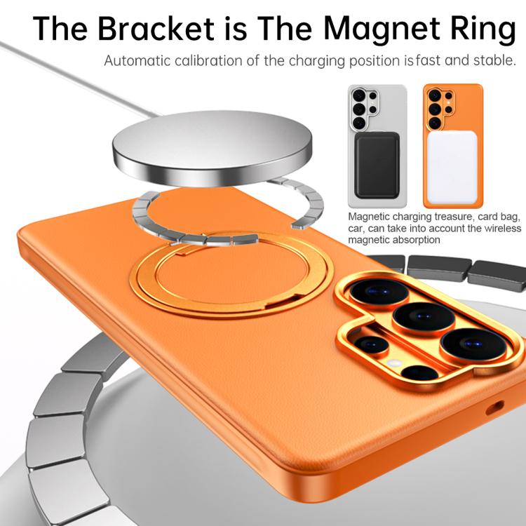 For Galaxy S26+ 5G Cloud Block Star Leather Series 360 Degree Rotation Holder Magnetic Phone Case
