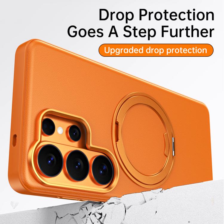 For Galaxy S26 Ultra 5G Cloud Block Star Leather Series 360 Degree Rotation Holder Magnetic Phone Case