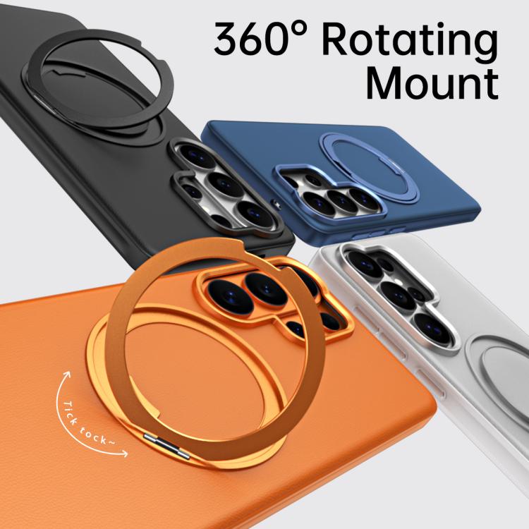 For Galaxy S26 5G Cloud Block Star Leather Series 360 Degree Rotation Holder Magnetic Phone Case