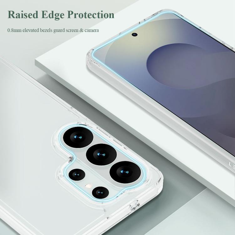 For Galaxy S26 Ultra 5G LeReach TOC Clear Series Dual-Composite Armor TPU + Acrylic Shockproof Phone Case - Transparent