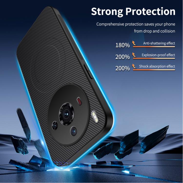 For ZTE nubia Z50S Pro WANLONFENG TQ Series Magnetic Carbon Fiber Texture PC Hybrid TPU Phone Case