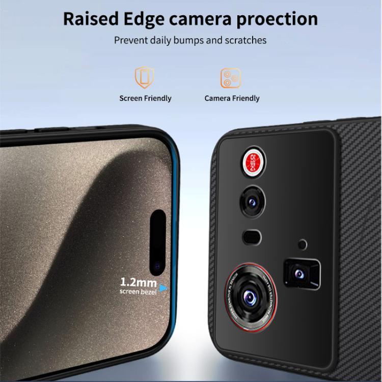 For ZTE nubia Z80 Ultra WANLONFENG TQ Series Magnetic Carbon Fiber Texture PC Hybrid TPU Phone Case