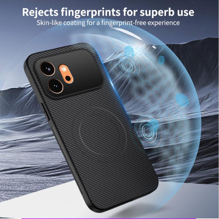 For Honor 600 Global WANLONFENG TQ Series Magnetic Carbon Fiber Texture PC Hybrid TPU Phone Case