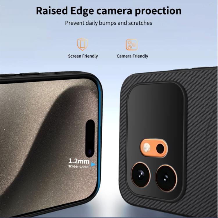 For Honor 600 Global WANLONFENG TQ Series Magnetic Carbon Fiber Texture PC Hybrid TPU Phone Case
