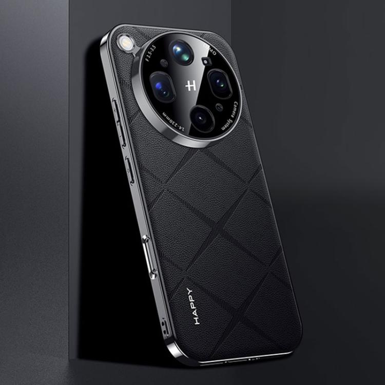 For OPPO Find X9 Ultra 5G Plain Leather PC Phone Case
