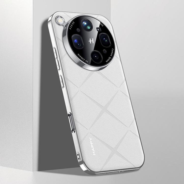For OPPO Find X9 Ultra 5G Plain Leather PC Phone Case