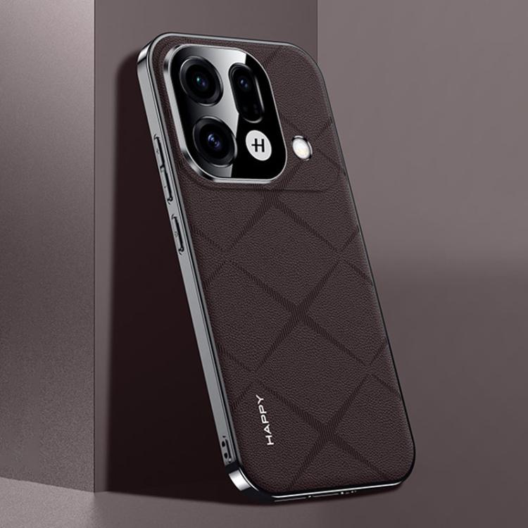 For OPPO Find X9s Pro 5G Plain Leather PC Phone Case