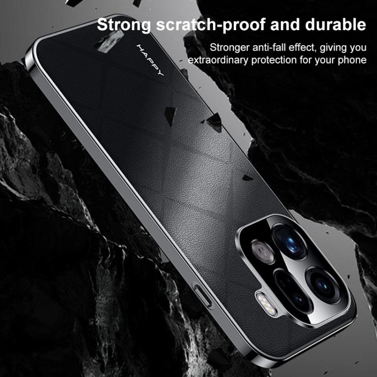 For OPPO Find X9 Ultra 5G Plain Leather PC Phone Case