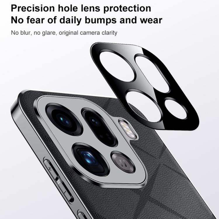 For OPPO Find X9 Ultra 5G Plain Leather PC Phone Case