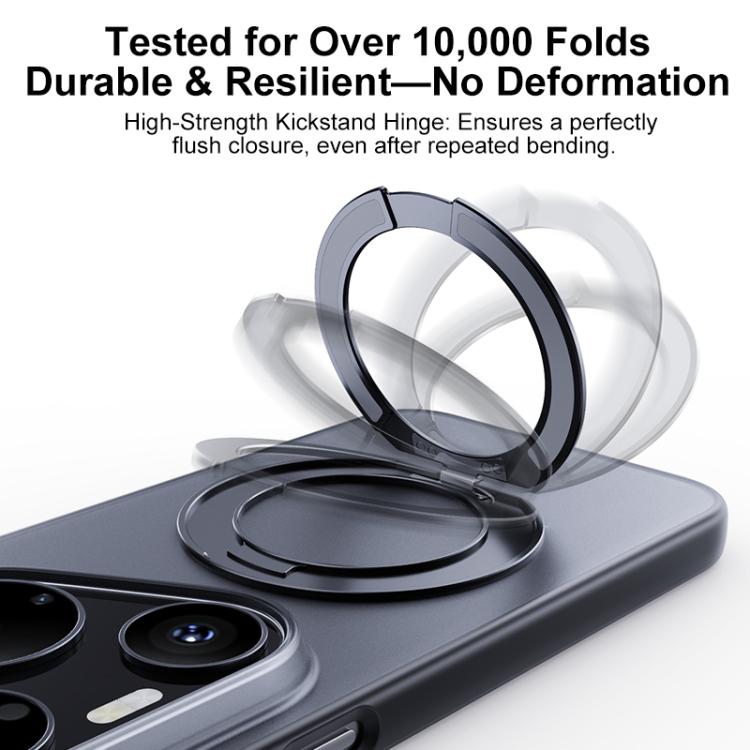 For Huawei Pura 90 Pro 5G Boundless Transparent Series Skin Feel Frosted Clear Magnetic Phone Case with Rotating Holder