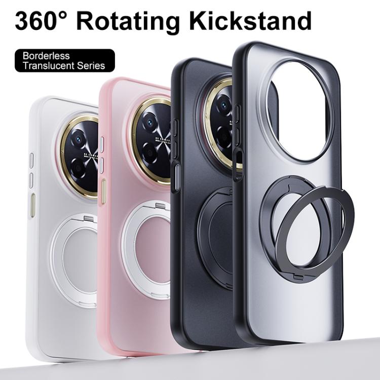 For Huawei Enjoy 90 Pro Max 5G Boundless Transparent Series Skin Feel Frosted Clear Magnetic Phone Case with Rotating Holder