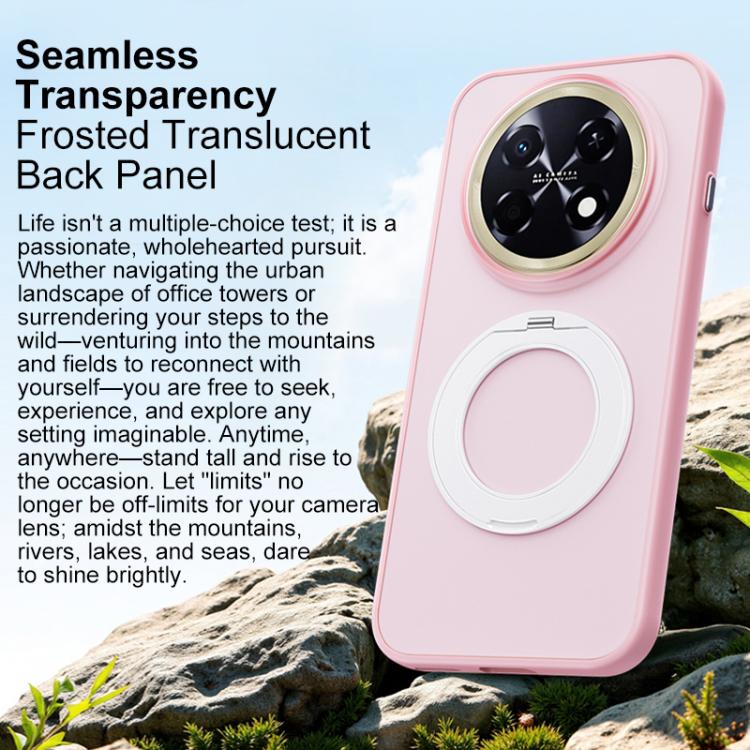 For Huawei Enjoy 90 Pro Max 5G Boundless Transparent Series Skin Feel Frosted Clear Magnetic Phone Case with Rotating Holder