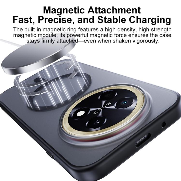 For Huawei Enjoy 90 Pro Max 5G Boundless Transparent Series Skin Feel Frosted Clear Magnetic Phone Case with Rotating Holder