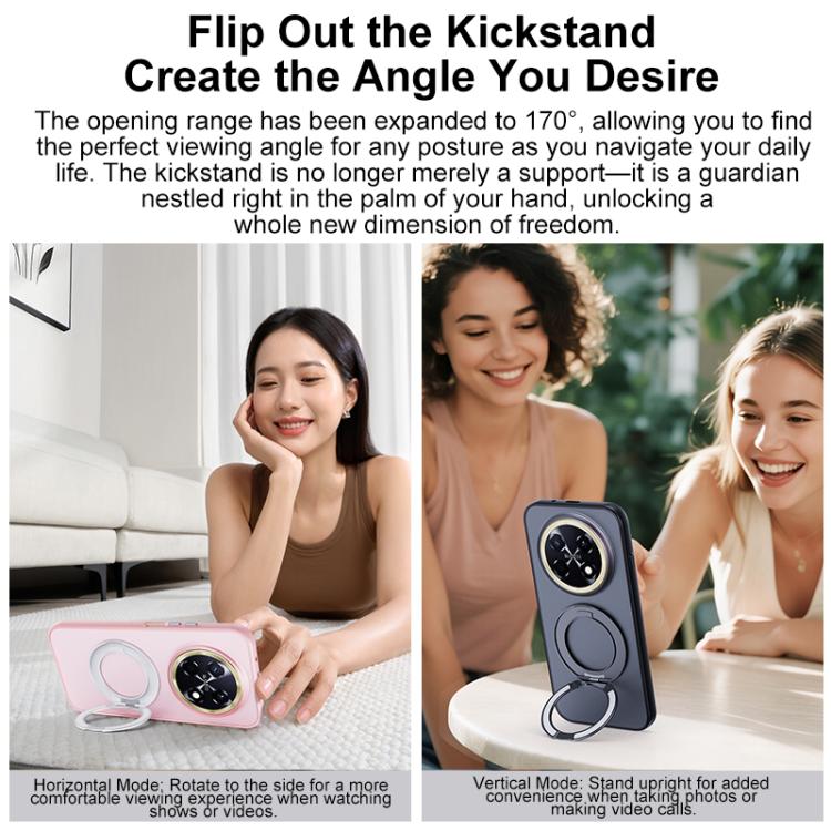 For Huawei Enjoy 90 Pro Max 5G Boundless Transparent Series Skin Feel Frosted Clear Magnetic Phone Case with Rotating Holder