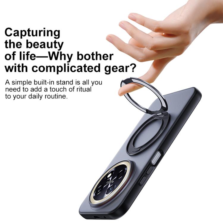 For Huawei Enjoy 90 Pro Max 5G Boundless Transparent Series Skin Feel Frosted Clear Magnetic Phone Case with Rotating Holder