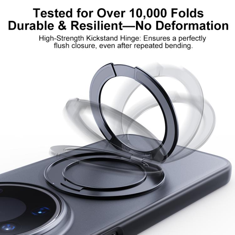 For Huawei Mate 80 Pro Max Boundless Transparent Series Skin Feel Frosted Clear Magnetic Phone Case with Rotating Holder