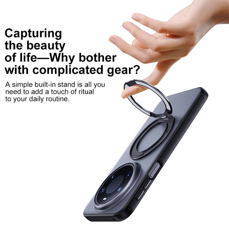 For Huawei Mate 80 Pro Max Boundless Transparent Series Skin Feel Frosted Clear Magnetic Phone Case with Rotating Holder
