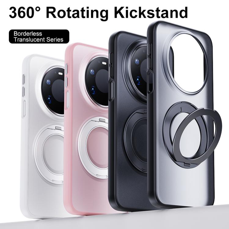 For Huawei Mate 80 Pro Max Boundless Transparent Series Skin Feel Frosted Clear Magnetic Phone Case with Rotating Holder