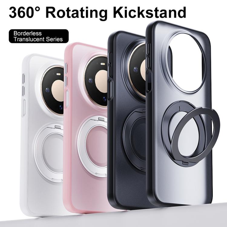 For Huawei Mate 80 / 80 Pro Boundless Transparent Series Skin Feel Frosted Clear Magnetic Phone Case with Rotating Holder