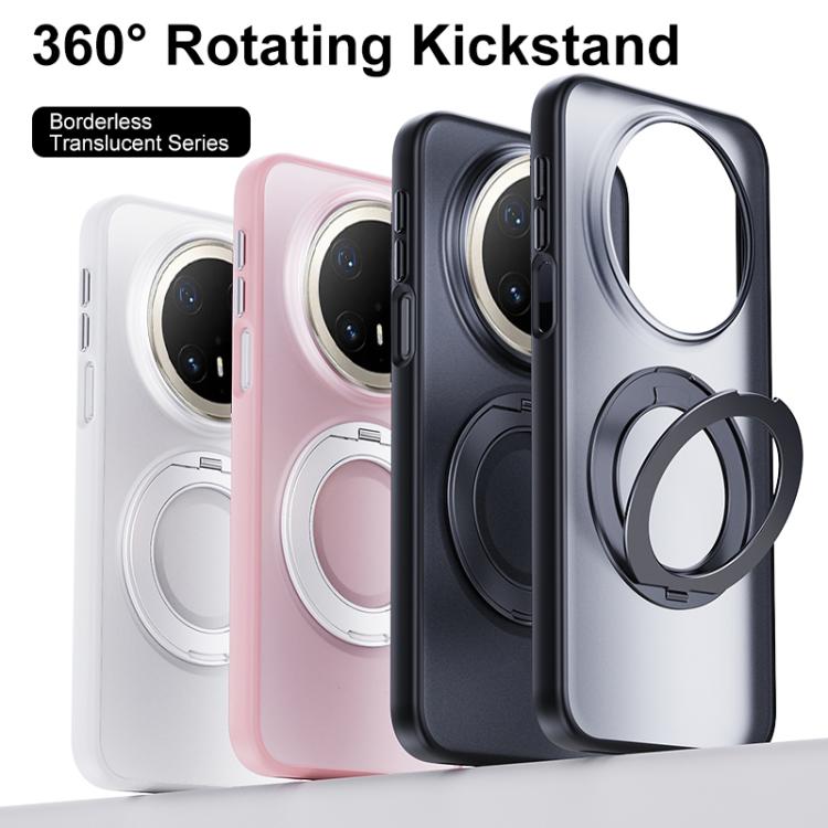 For Huawei Mate 70 Pro / 70 Pro+ Boundless Transparent Series Skin Feel Frosted Clear Magnetic Phone Case with Rotating Holder