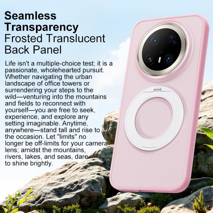 For Huawei Mate 70 Pro / 70 Pro+ Boundless Transparent Series Skin Feel Frosted Clear Magnetic Phone Case with Rotating Holder