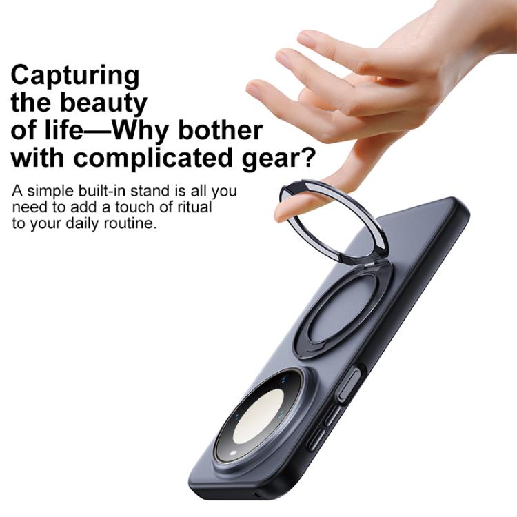 For Huawei Mate 60 Pro / 60 Pro+ Boundless Transparent Series Skin Feel Frosted Clear Magnetic Phone Case with Rotating Holder