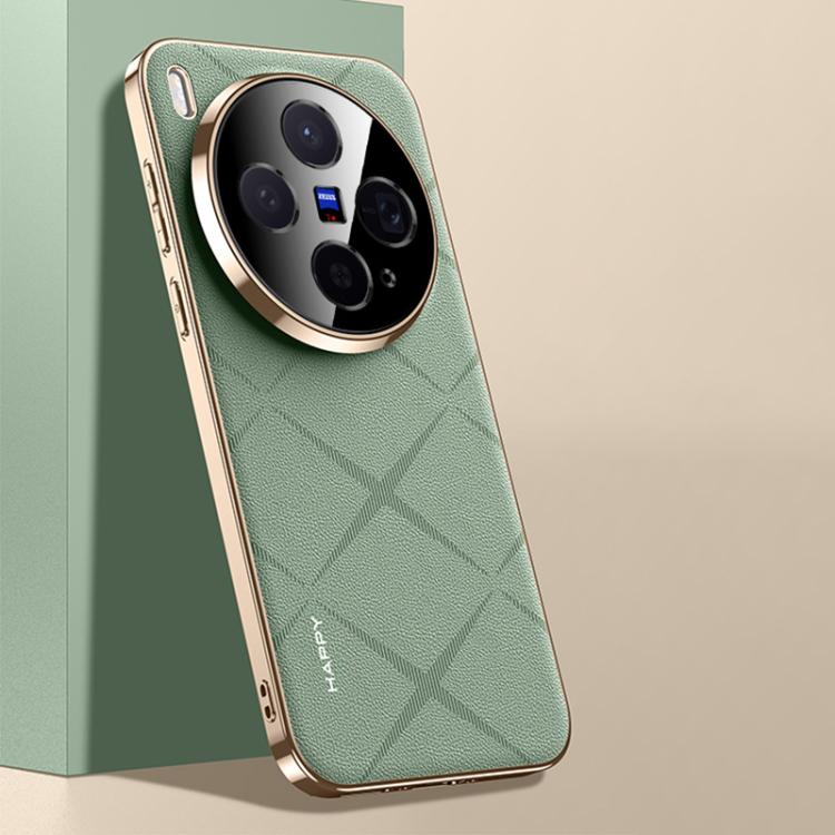 For vivo X300s Plain Leather PC Phone Case