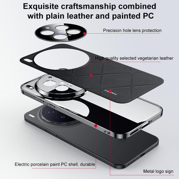 For vivo X300 Ultra Plain Leather PC Phone Case