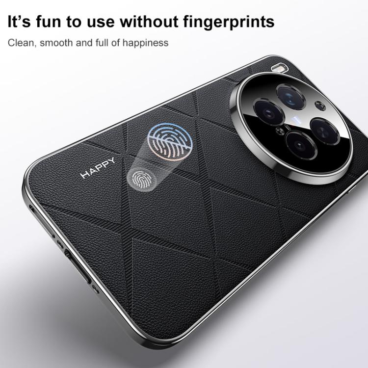 For vivo X300 Ultra Plain Leather PC Phone Case