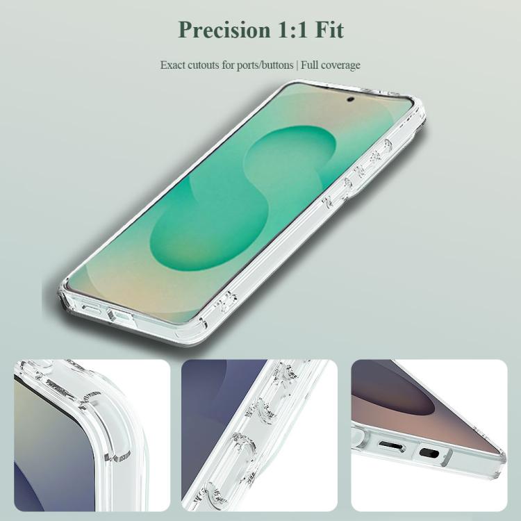 For Galaxy S26+ 5G LeReach TOC Clear Series Dual-Composite Armor TPU + Acrylic Shockproof Magnetic Phone Case - Transparent