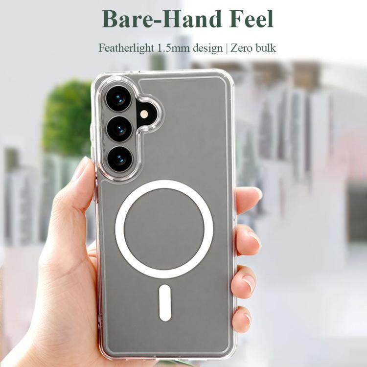 For Galaxy S26+ 5G LeReach TOC Clear Series Dual-Composite Armor TPU + Acrylic Shockproof Magnetic Phone Case - Transparent