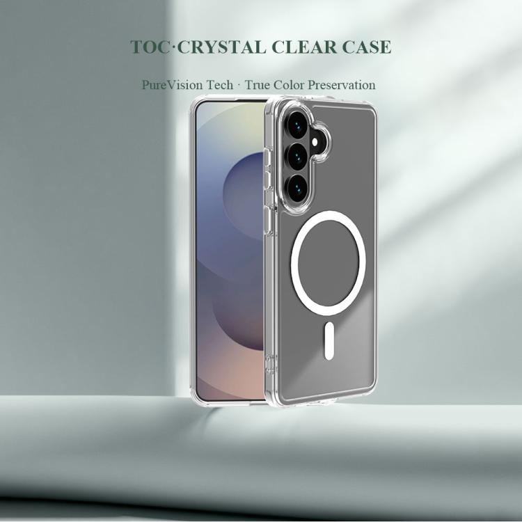 For Galaxy S26+ 5G LeReach TOC Clear Series Dual-Composite Armor TPU + Acrylic Shockproof Magnetic Phone Case - Transparent