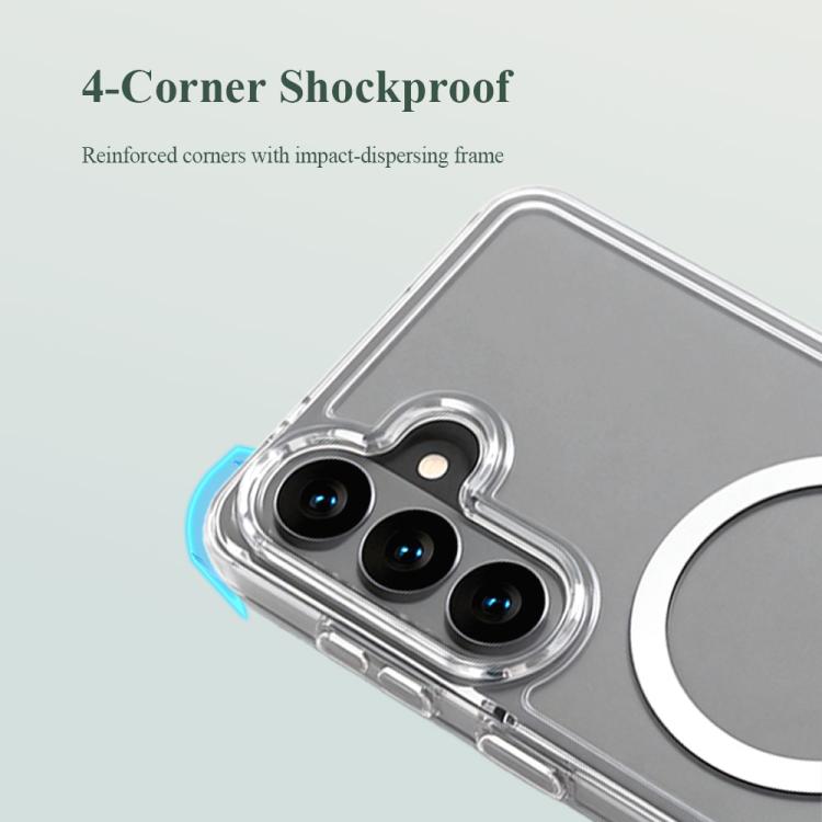 For Galaxy S26+ 5G LeReach TOC Clear Series Dual-Composite Armor TPU + Acrylic Shockproof Magnetic Phone Case - Transparent