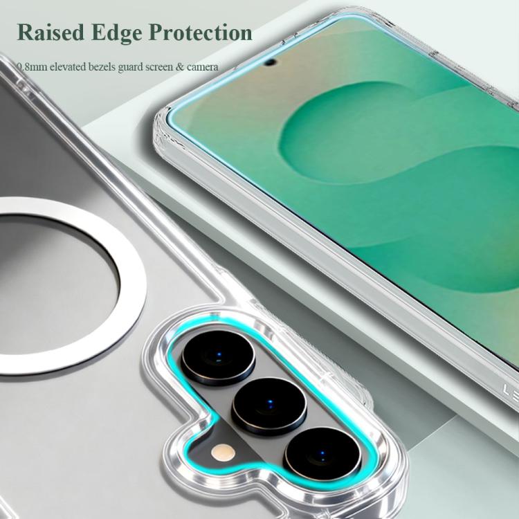 For Galaxy S26+ 5G LeReach TOC Clear Series Dual-Composite Armor TPU + Acrylic Shockproof Magnetic Phone Case - Transparent