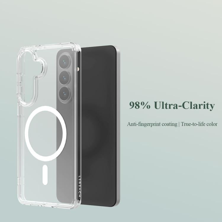 For Galaxy S26+ 5G LeReach TOC Clear Series Dual-Composite Armor TPU + Acrylic Shockproof Magnetic Phone Case - Transparent