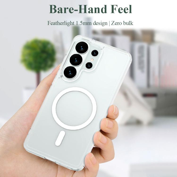 For Galaxy S26 Ultra 5G LeReach TOC Clear Series Dual-Composite Armor TPU + Acrylic Shockproof Magnetic Phone Case - Transparent