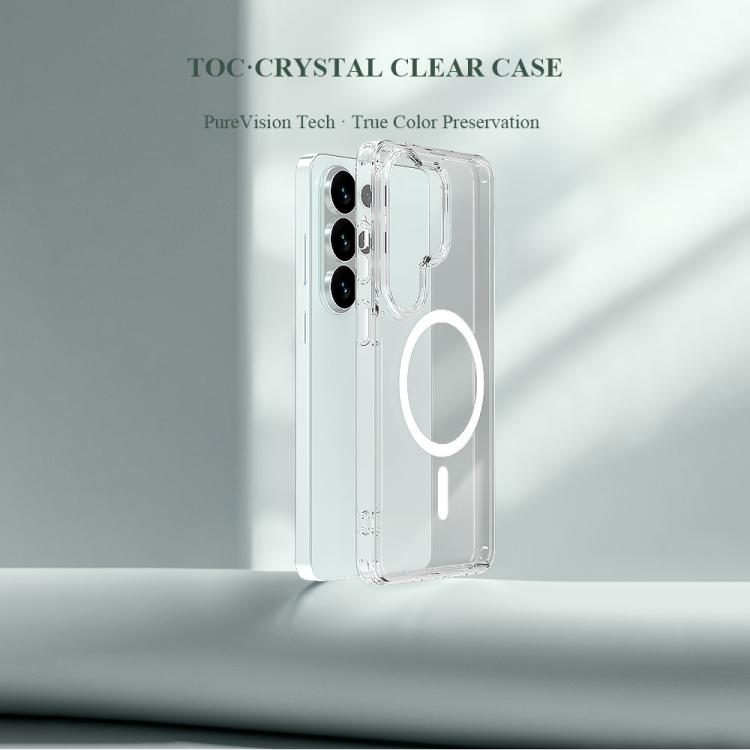 For Galaxy S26 Ultra 5G LeReach TOC Clear Series Dual-Composite Armor TPU + Acrylic Shockproof Magnetic Phone Case - Transparent