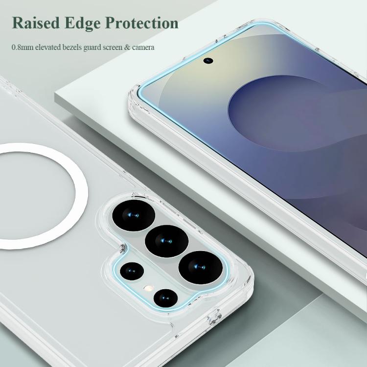 For Galaxy S26 Ultra 5G LeReach TOC Clear Series Dual-Composite Armor TPU + Acrylic Shockproof Magnetic Phone Case - Transparent