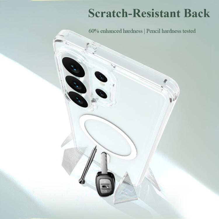 For Galaxy S26 Ultra 5G LeReach TOC Clear Series Dual-Composite Armor TPU + Acrylic Shockproof Magnetic Phone Case - Transparent