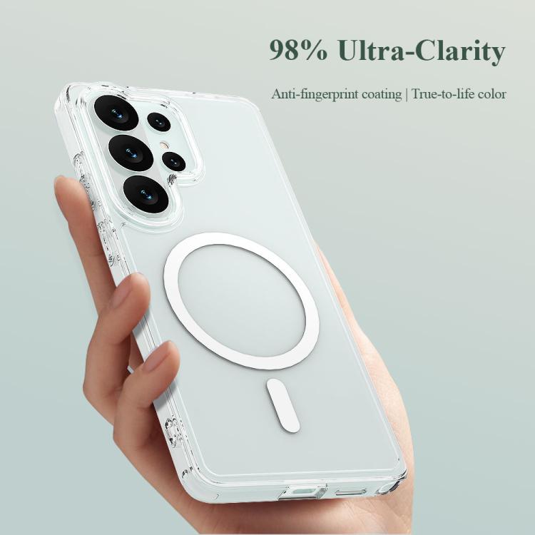 For Galaxy S26 Ultra 5G LeReach TOC Clear Series Dual-Composite Armor TPU + Acrylic Shockproof Magnetic Phone Case - Transparent