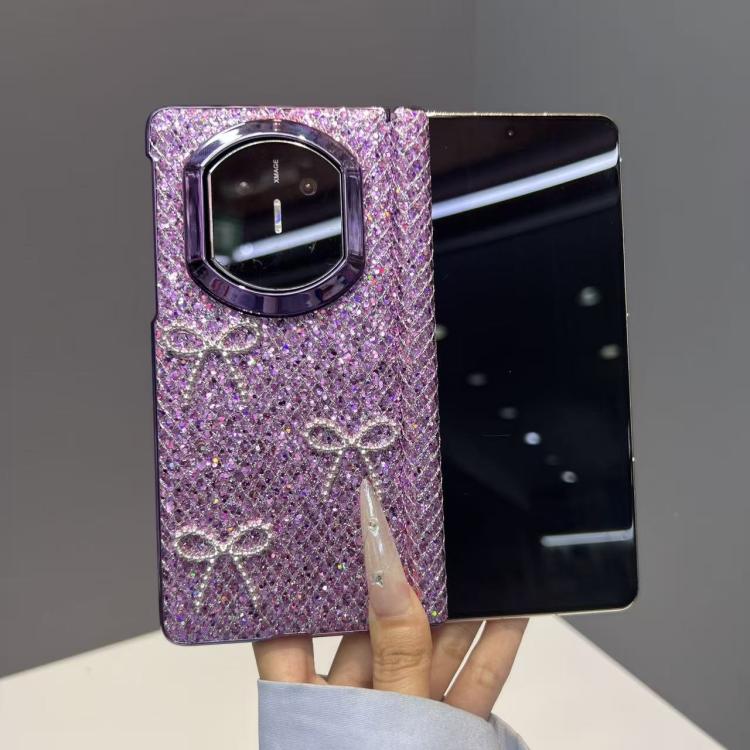 For Huawei Mate X5 Glitter Sequins Bow Shockproof Phone Case - Purple